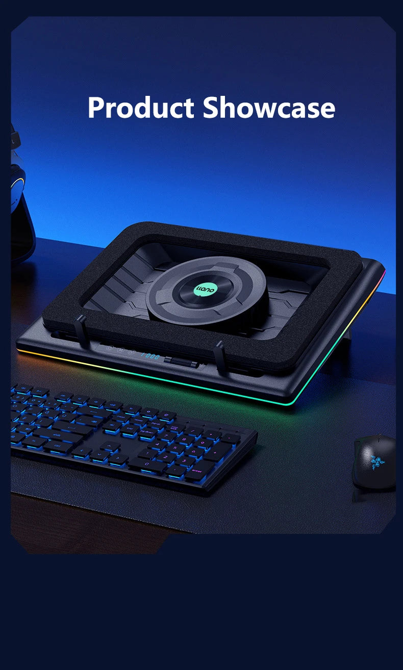 Gaming Laptop Cooling Pad, Laptop Cooling Stand with 5.5inch External Cooling Fan, Rapid Cooling Laptop 15.6-21inch