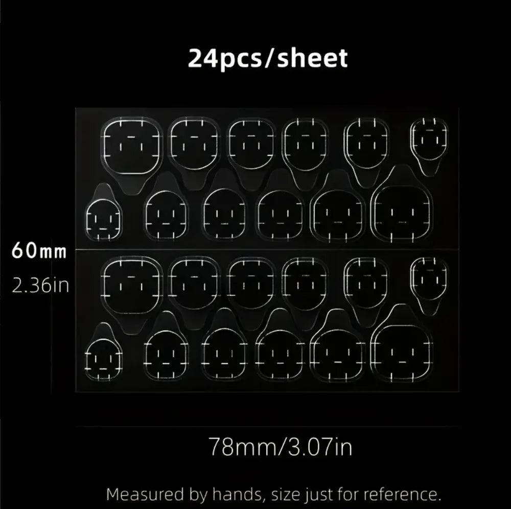 240PCS Strong Adhesive Glue Tape for Press-on Nail Tips - Double Side Adhesive Film for False Nails-Transparent