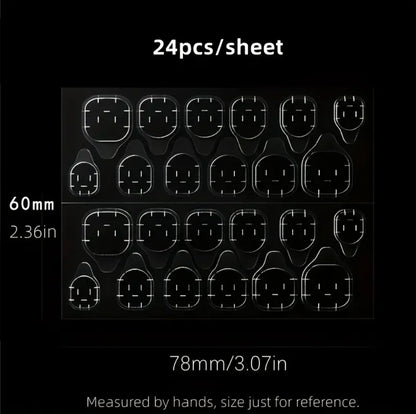 240PCS Strong Adhesive Glue Tape for Press-on Nail Tips - Double Side Adhesive Film for False Nails-Transparent