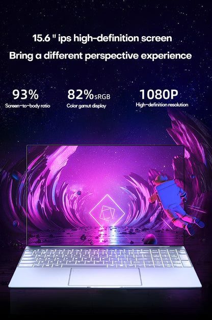 15.6 inch Laptop Computer intel Pentium 7505 Dual Core Laptops Windows 11 Pro Portable PC Gamer Notebook with Fingerprint Unlock