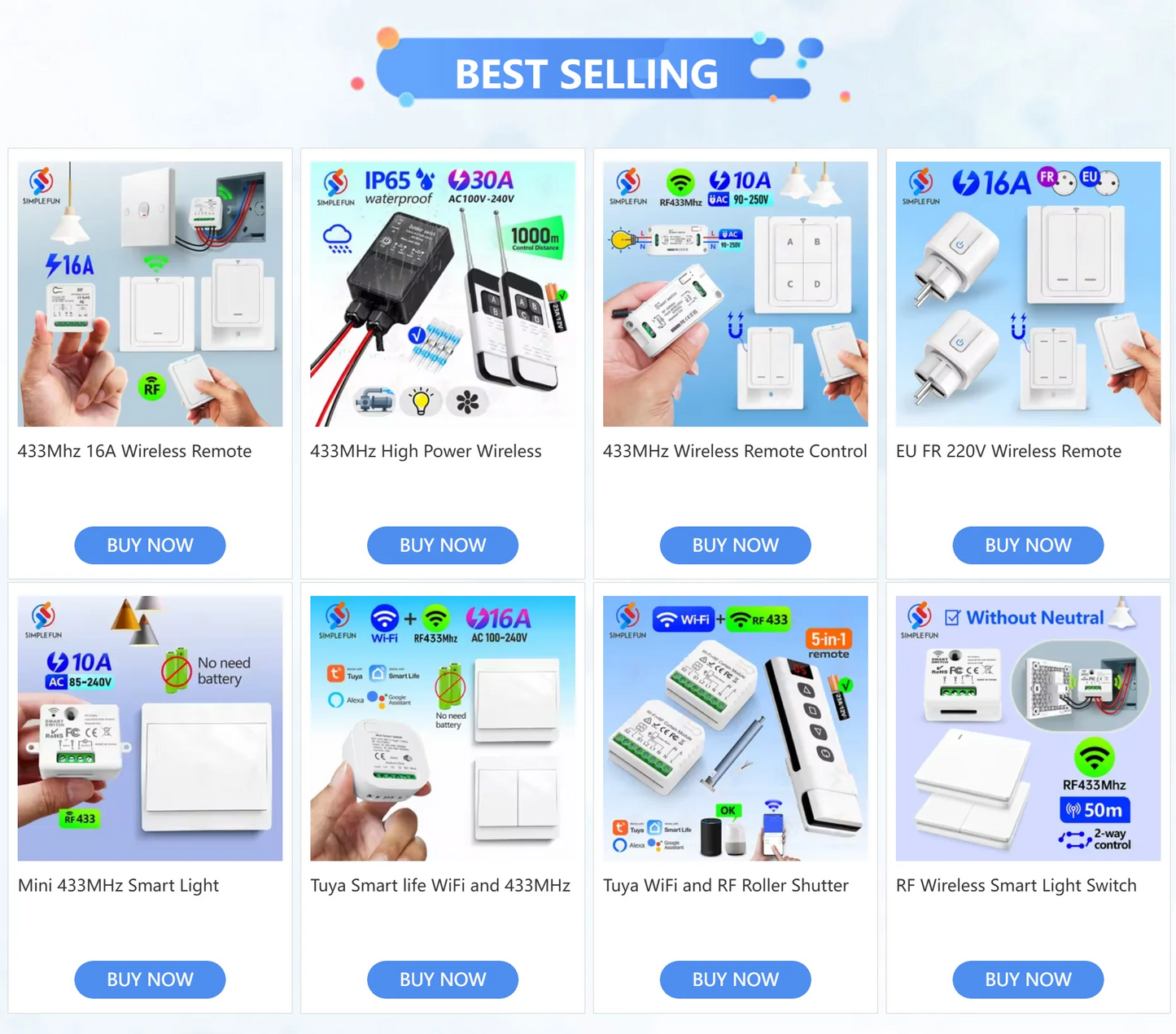 WiFi RF Smart Garage Sliding Door Opener Wireless Remote Control Switch AC DC 12V 24V Receiver Working with Rolling Code Tuya