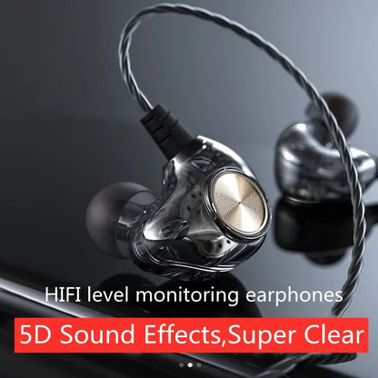 Android Mobile Phone DrivebyWire Headset Metal Heavy Bass Computer PC Headset InEar Sports Headset