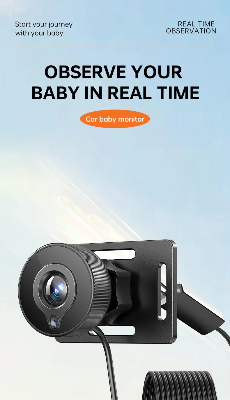 Baby Car Monitor 1080P Monitor Camera for Baby Rear Facing Seat Mirror Display 125° Wide View Night Vision Car Mirror Camera