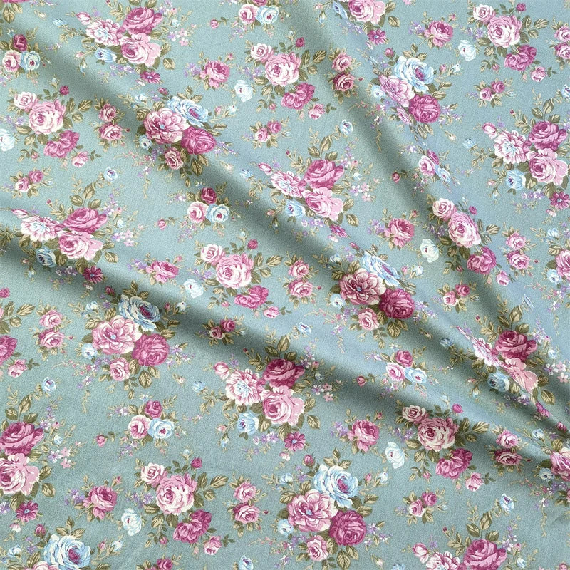 160x50cm Vintage Rose Flower Cotton Fabric Cotton Bedding Cotton Clothing Hair Ring Fabric