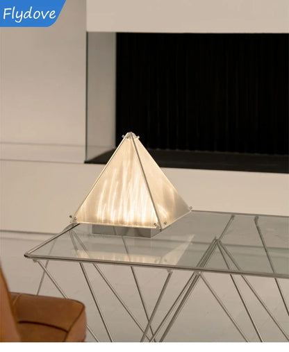 Bedroom Bedside Decorative Art Lamp Pyramid Living Room Floor Lamp Designer Light and Shadow Study Atmosphere Glass Desk Lamp