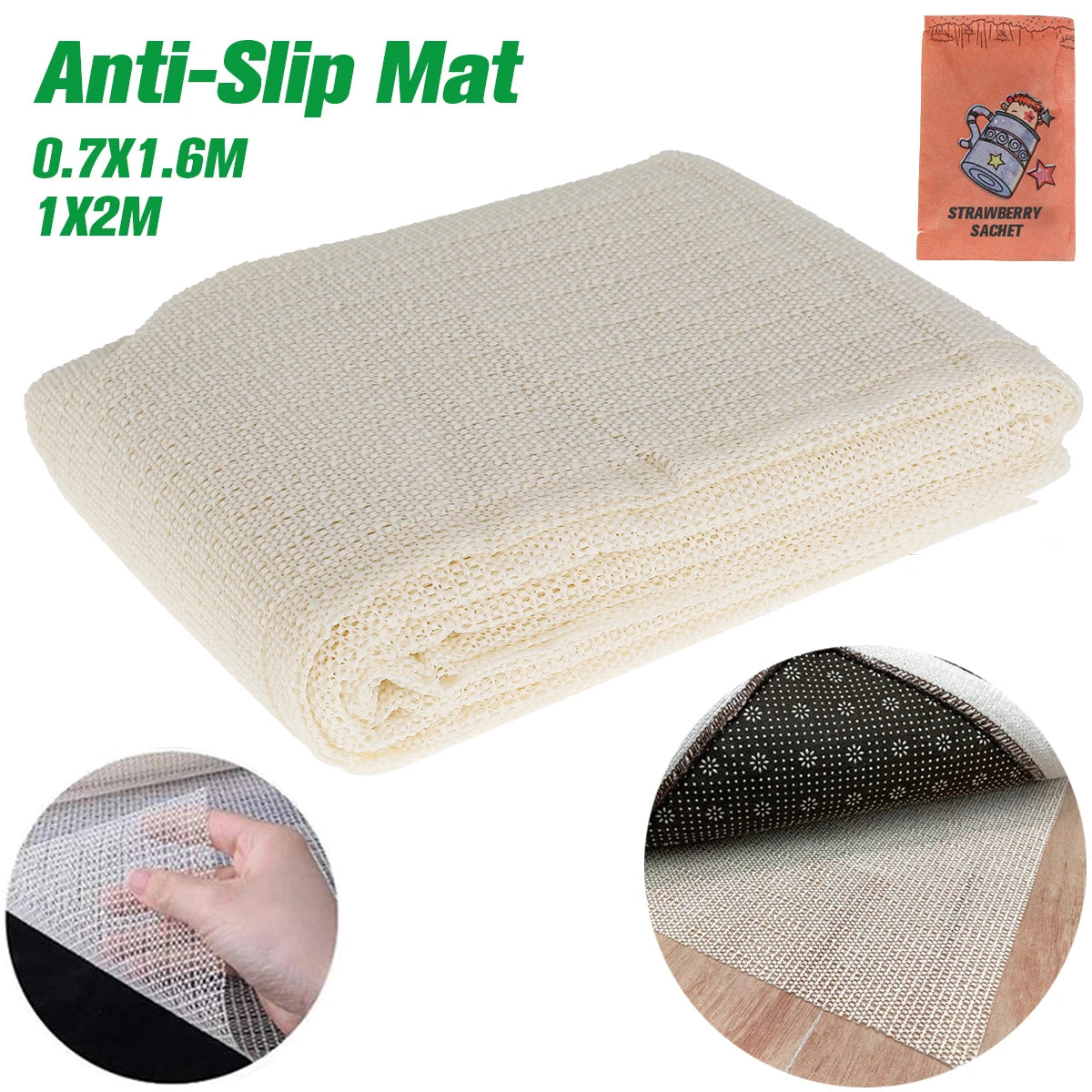Non-Slip Carpet Underlay Rug Gripper Anti Slip Underlay Multi Purpose Liner Non Slip Mat Mesh for Hard Floors Cushions