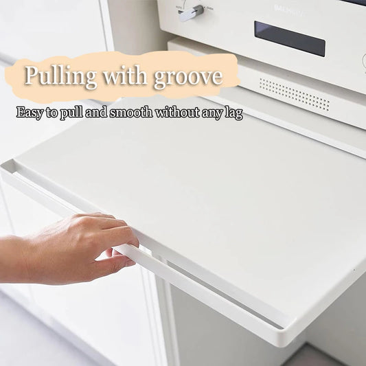 Kitchen microwave storage rack, bottom pull-out tool, drawer style basket, oven bracket, sliding partition, pot and bowl rack