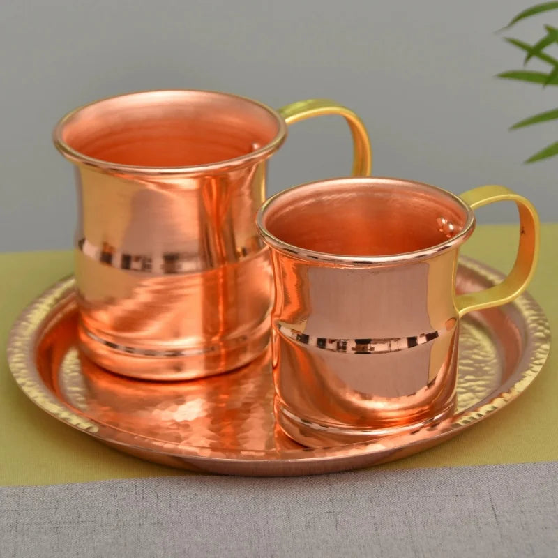 Handcrafted Beer Milk Mug Weave Handle Thickened Moscow Water Mule 360ML Breakfast Cup Drinkware Tableware Pure Copper 1 PCS