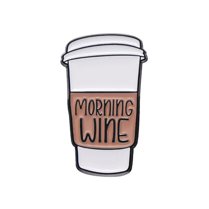 Creative Coffee Enamel Brooch Spaceship Coffee Elements Need By Coffee Power Books Cat Coffee Cups Metal Badge Lapel Pin Jewelry