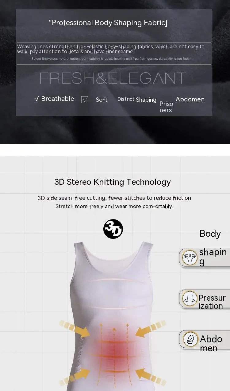 Men's shapewear Seamless body shapewear Stress Reduction Exercise belly tightening underwear Functional vests