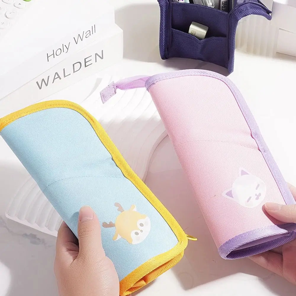 Student Supplies Folding Pencil Case Creative Stainproof Stationery Bag Simple Portable Storage Bag Desktop Organizer