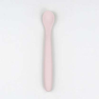 1PC Baby Soft Silicone Spoon Food-grade Silicone Children's Supplementary Feeding Training Spoon Long-handle Silicone