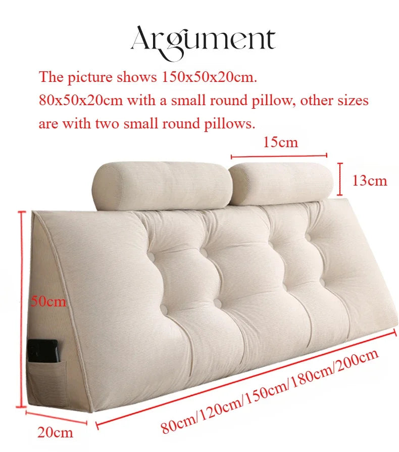 Headboard Pillow Lambswool Triangle Cushion Backrest Pain Relief Sofa Waist Cushion Wedge Sleeping Pillows for Bed Decorative 이불