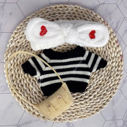 1set Clothes Suit Exquisite Soft Knitted Sweater DIY Accessories For 30cm Kawaii Yellow Duck Lalafanfan Plush Toys Stuffed Dolls