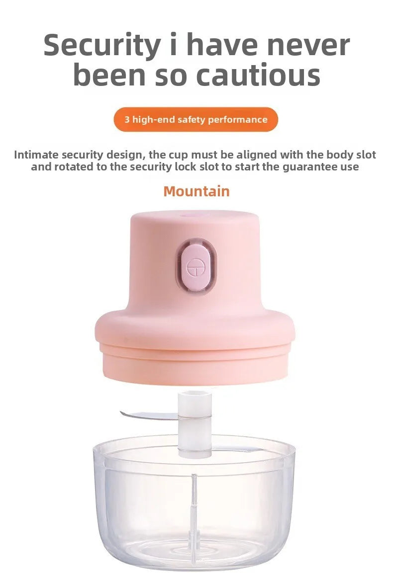 Portable Electric Garlic Chopper 100ml 250ml USB Vegetable Grinder Kitchen Garlic Masher Food Processor Tool