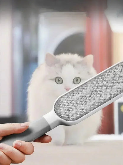 2 Pack Portable Lint Remover Brushes - Lint and Fur Remover Dog & Cat Hair Remover, Double-Sided Brush with Self-Cleaning Base