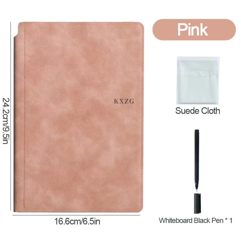 Erasable Whiteboard Notebook A5 Leather Portable Drafting Notebook Writing Board Desktop Memo Pad