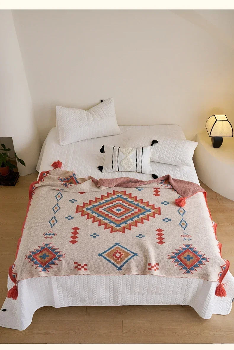 Bohemian Blanket Soft Sofa Cover Summer Blanket Office Nap Blankets Air Conditioning Blankets Knit Blanket For Travel