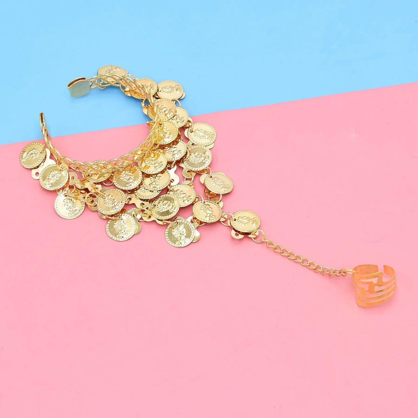 Indian Dance Accessories Necklace Headwear Earrings Bracelet Hair Band Jewelry Set Women's Party Jewelry Gifts