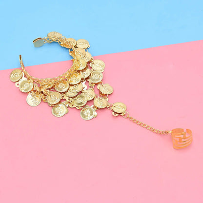 Indian Dance Accessories Necklace Headwear Earrings Bracelet Hair Band Jewelry Set Women's Party Jewelry Gifts