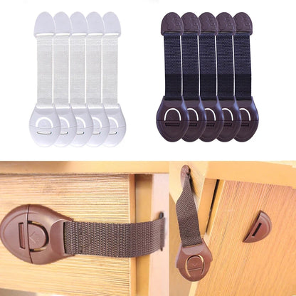 Baby Safety Cabinet Lock Baby Safety Protection Drawer Webbing Safety Lock Baby Anti-pinch Hand Cloth With Child Safety Hook