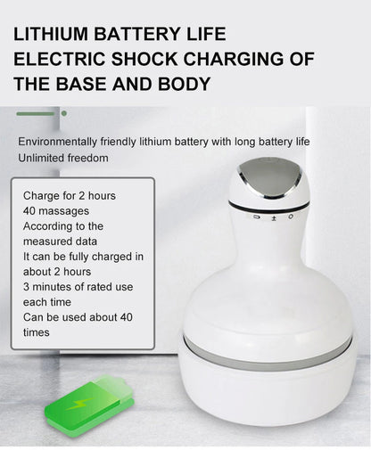 Head Scalp Massager with 4 Replacement Massage Heads Portable Head Scratcher For Stress Release and Hair Growth