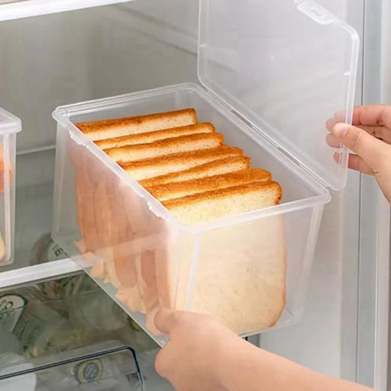 Airtight Bread Storage Containers Bread Storage Box Reusable Loaf Cake Clear Bread Dispenser Freshest Bread Bin