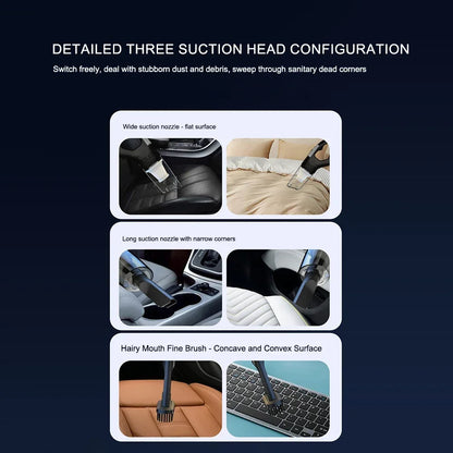 Handheld Vacuum Cleaner Cordless USB Charging Portable for Car Home Office Pet Hair Strong Suction Lightweight Mini Cleaner