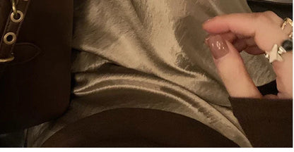 Maternity 2025 New Early Spring Vinegar Satin Covers Strap Slim A-line Long Skirt High Waist Drooping Fish Tail Youth Pregnancy