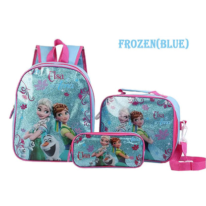 Disney New Frozen Children's School Bag Cartoon Primary School Bag Cute Kindergarten Children's School Bag Three-piece Set