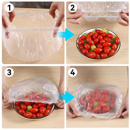 Reusable Disposable Food Cover Plastic Wrap Durable Elastic Food Lids for Bowls Elastic Plate Covers For Kitchen Food Saver Bag