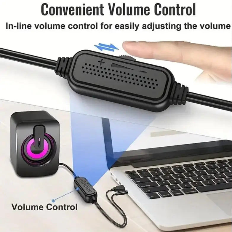 Computer Speakers Definition Sound Quality 3D Surround USB Wired with LED Light for Speakers Computer