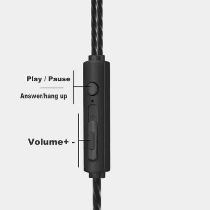 3.5mm Wired Earphone In-Ear Headset HIFI Heavy Bass Earbuds Monitor Sports Headset Stereo Music Gaming Headphone with Microphone