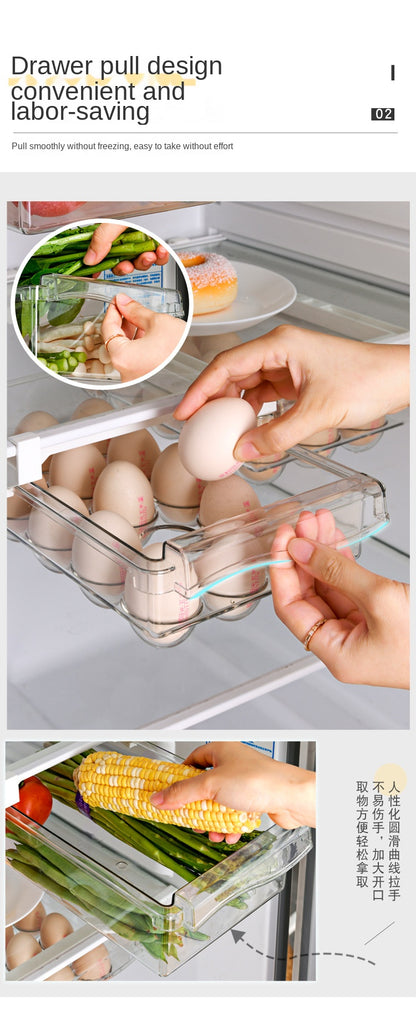 NEW Refrigerator Drawer Plastic Clear Fridge Organizer Slide Under Shelf Drawer Box Rack Holder Kitchen Fruit Food Storage Box