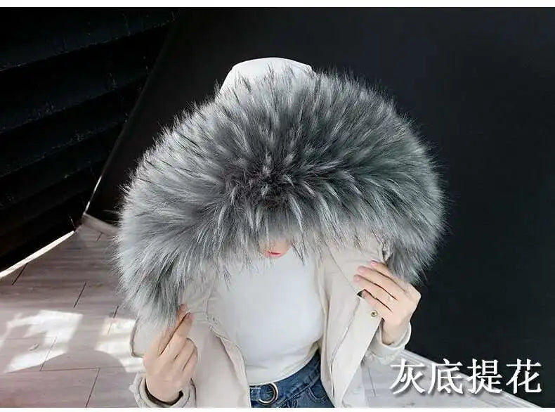 Detachable Faux Fur Collar Extra Large Warm Fake Fur Scarf Wrap Evening Cape For Winter Womens Coat Faux Fur Hood Ttrim Collar