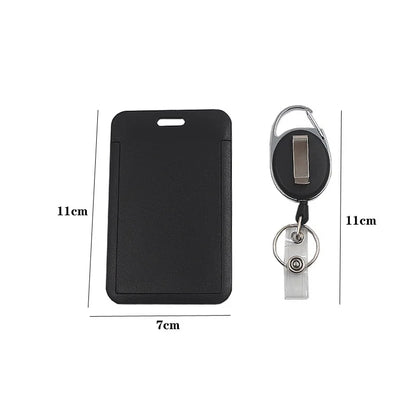 Office ID Card Holder - Extendable, Retractable Sliding Cover Card Holder - Access Card, Subway Card, Bus Card - Buckle Design