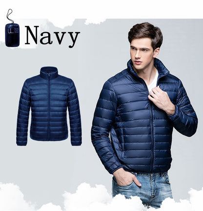 Winter Men's Down Jacket Ultra Light Down Jacket Men Windbreaker Feather Jacket Man Lightweight Portable Warm Coat Down Jacket