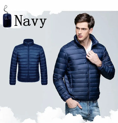 Winter Men's Down Jacket Ultra Light Down Jacket Men Windbreaker Feather Jacket Man Lightweight Portable Warm Coat Down Jacket
