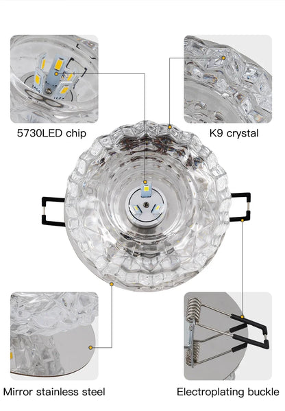 LED Ceiling Lamp for Aisle, Flush, Living Room, Crystal Corridor, Porch Light, Front Porch, Porch Light
