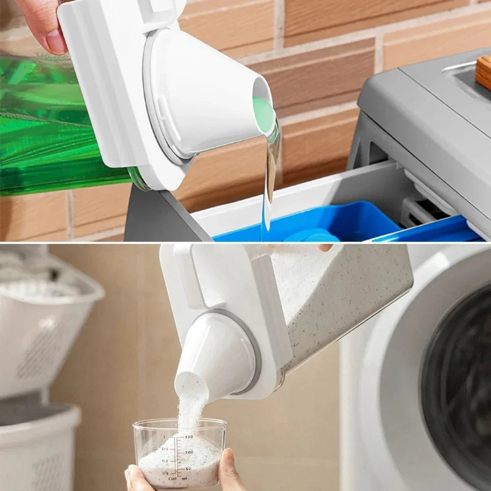 2300ML Laundry Detergent Dispenser with Lids Clear Airtight Detergent Powder Storage Box Container Refillable Bleach Storage Jar