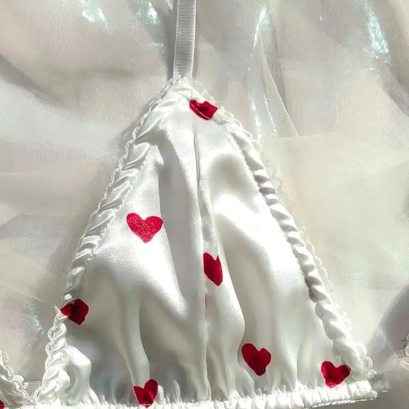 Women's Erotic Lingerie Suit Bowknot Sexy Wire Free Lingerie Underwear Two Piece Female White Set Set Sexy Lingerie Woman's Bra