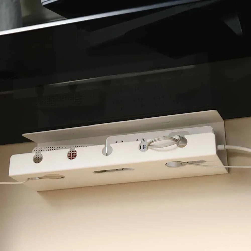 2024 Under Desk Cable Management Cable Tray Under Desk With Clamp Power Strip Cord Holder No Drilling Sturdy Spacious supplies