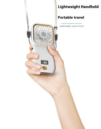 Handheld Small Fan, Desktop Small Fan, Portable USB Fan, Mini Power Bank, Folding Fan, Hanging Neck Fan