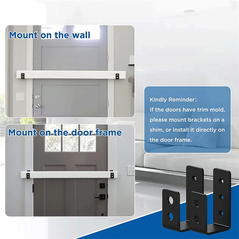 AAAEL-2 Pieces 2Inch X 4Inch Door Barrier Clips Heavy Duty Open Rod Bracket U Shape Bracket For Barn Shed Garage Gate Durable