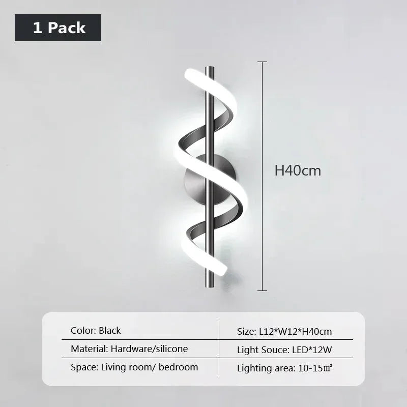 Modern LED Wall Lamp Black Gold Decorative Lighting Living Room Corridor Indoor Fixtures  Minimalist