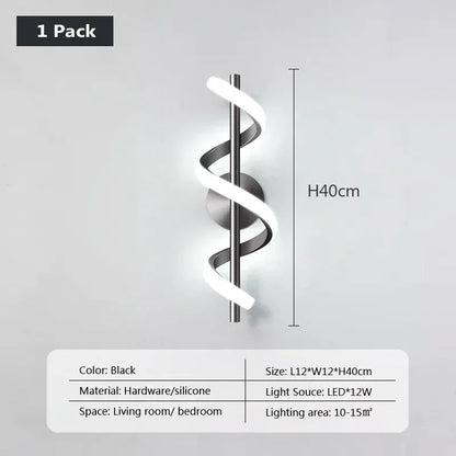 Modern LED Wall Lamp Black Gold Decorative Lighting Living Room Corridor Indoor Fixtures  Minimalist