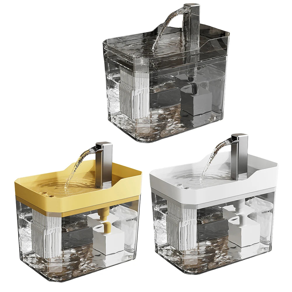 Cat Water Fountain Auto Filter Transparent Cat Drinker USB Electric Mute Recirculate Filtering Drinker for Cats Water Dispenser