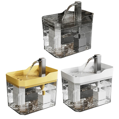 Cat Water Fountain Auto Filter Transparent Cat Drinker USB Electric Mute Recirculate Filtering Drinker for Cats Water Dispenser