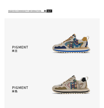 2025 Trend Print Mens Fashion Shoes Design Chunky Men Casual Sneaker Breathable Platform Sneakers Male Running Jogging Shoes