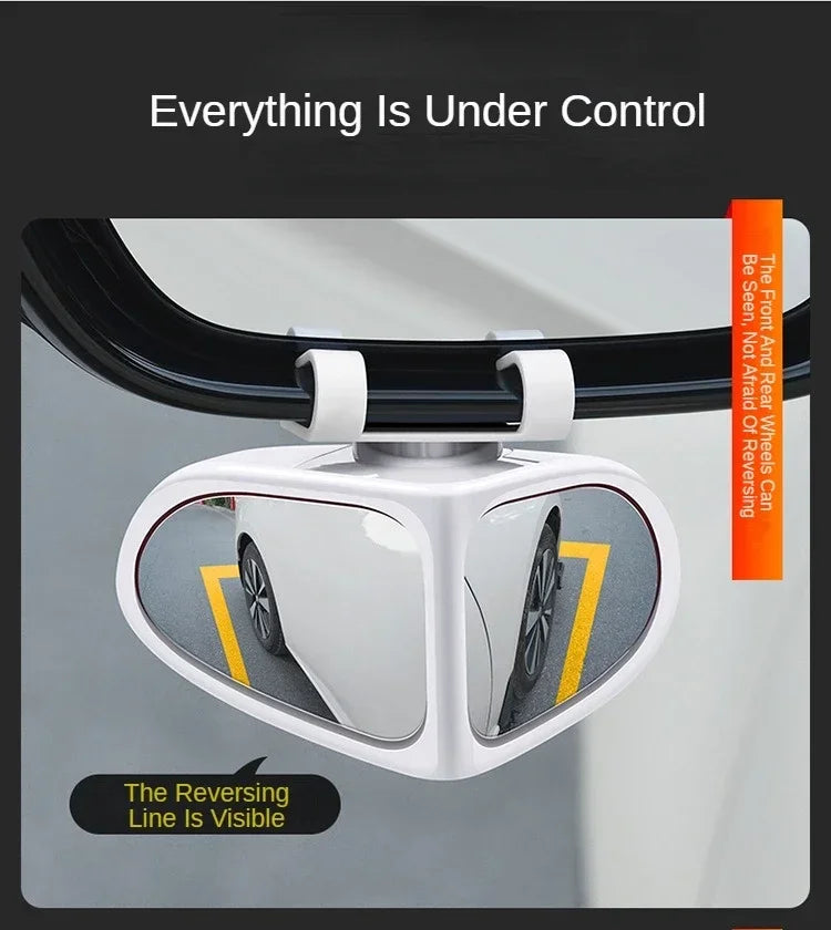 Car Blind Spot Mirror 1 Pair Front Wheel Auxiliary Rearview Double-Sided Mirror Wide Angle Mirror 360 Degree Adjustable for Cars